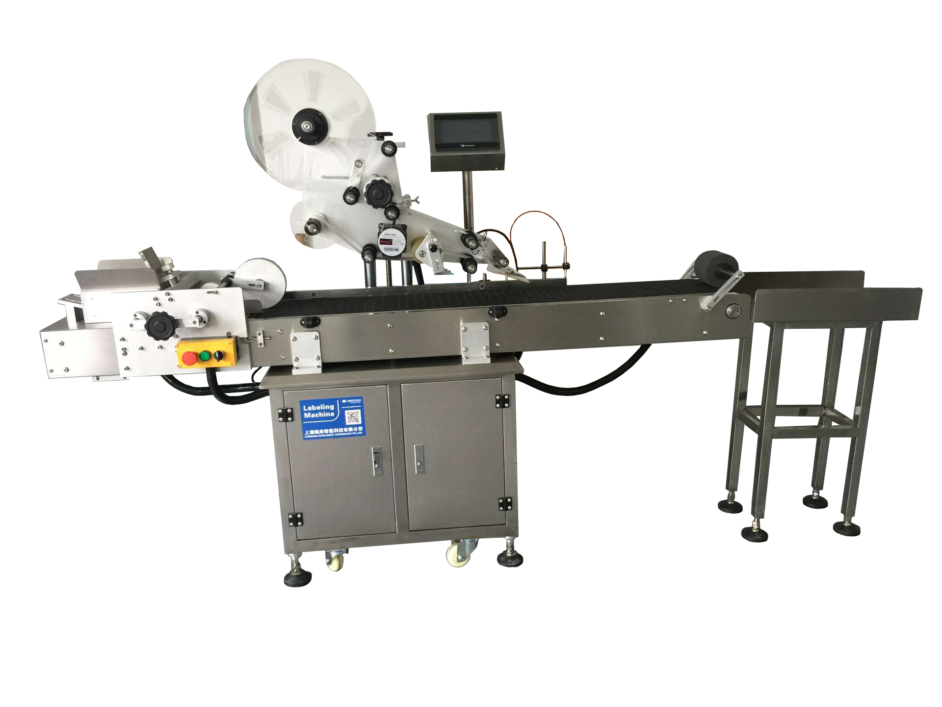 Zipper pouch labeler machine for Finland Customer