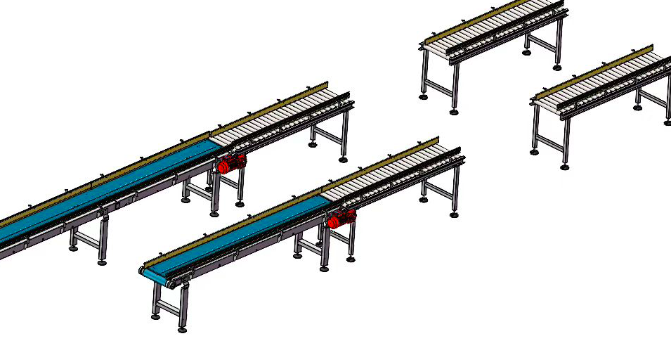 Indonesian customers order pouch belt conveyor and carton sealer